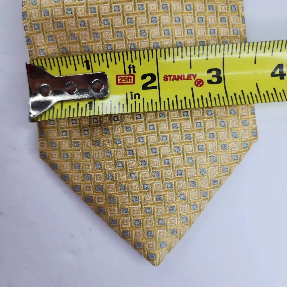 ROCHESTER Yellow & Blue Silk Tie.